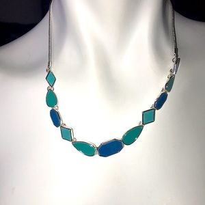 NWT Beautiful Silver with blue stones 9” long